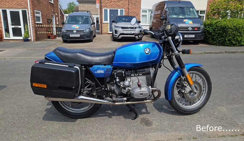 painting classic motorbike